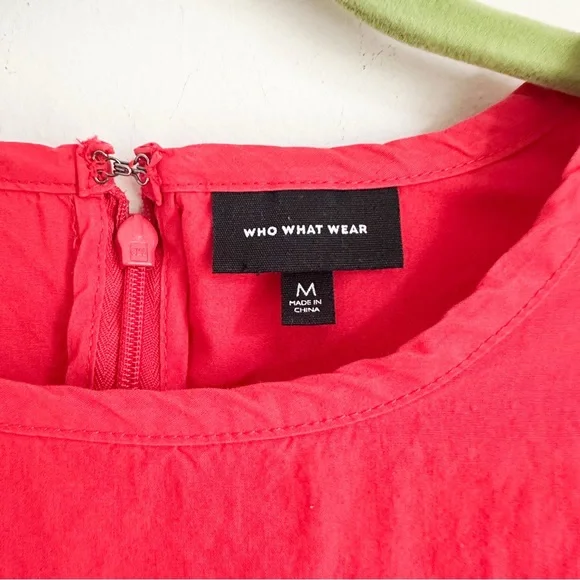 ⭐️3/$30⭐️ (bundle deal) WHO WHAT WEAR Bright Red Puff Sleeve Dress - Picture 3 of 7